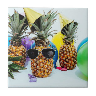 Coola Ananas med solglasögon Kakelplatta