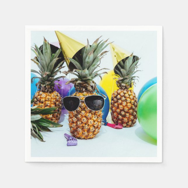 Coola Ananas med solglasögon-Pappersservett Pappersservett (Framsidan)