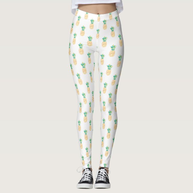 Coola Ananas Mönster Leggings (Framsida)