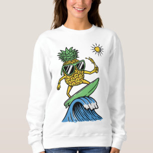 Coola Ananas surfing på havsvibrant strand T Shirt