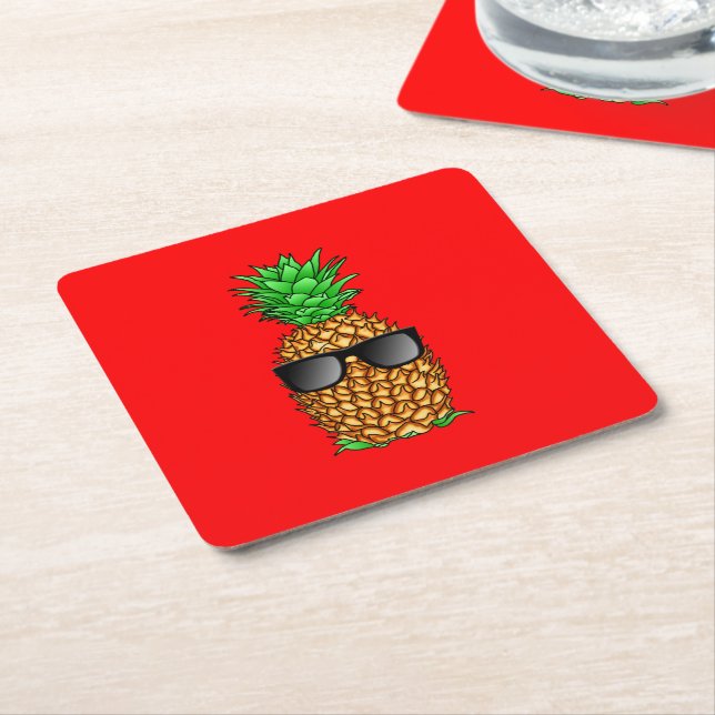 Coola Ananas Underlägg Papper Kvadrat (Vinklad)