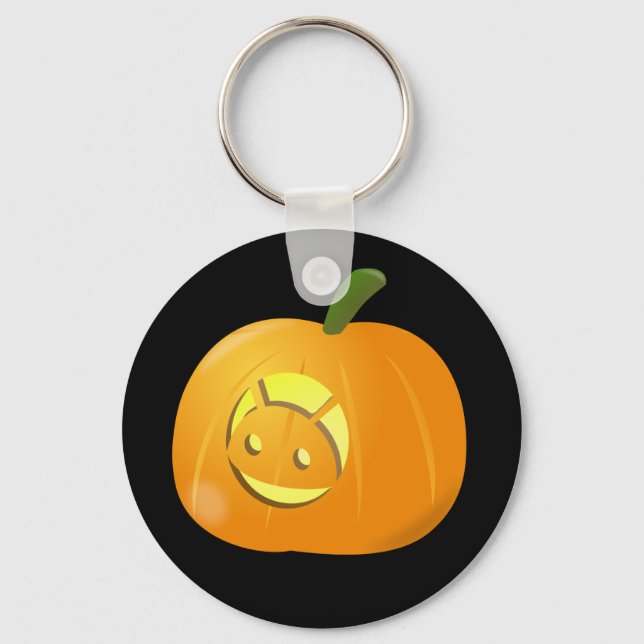 Coola Android Pumpkin Halloween-knappkedja Nyckelring (Framsida)