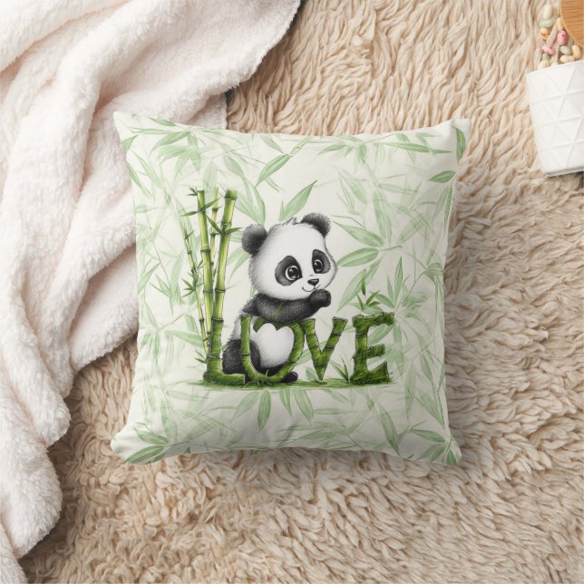 Coola Animal Mönster - Cute Panda 2 Kudde (Filt)