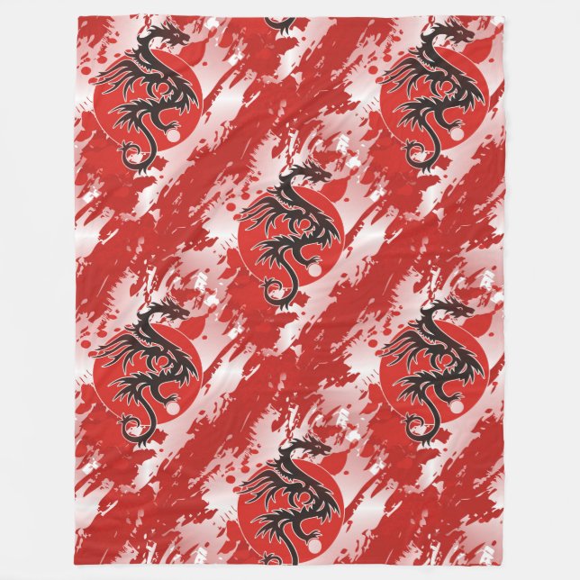 Coola Animal Mönster - Dragon 4 Fleecefilt (Framsidan)