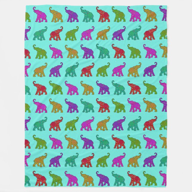 Coola Animal Mönster - Elephant 8 Fleecefilt (Framsidan)