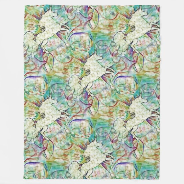 Coola Animal Mönster - Finkonsthandeln Unicorn 1 Fleecefilt (Framsidan)