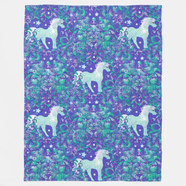 Coola Animal Mönster - Mandala Unicorn 1 Fleecefilt (Framsidan)