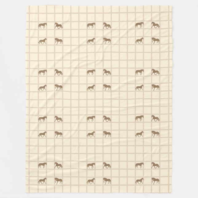 Coola Animal Mönster - Rutnätshapes Horses 1 Fleecefilt (Framsidan)