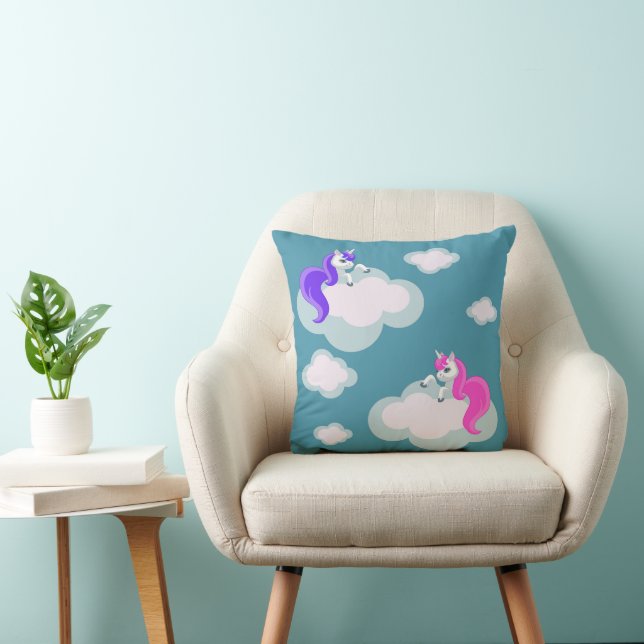 Coola Animal Mönster - Tecknad Unicorn 3 Kudde (Stol)