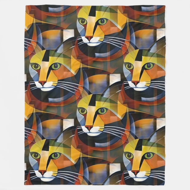 Coola Animaliskt Mönster - Cute Cats 2 Fleecefilt (Framsidan)