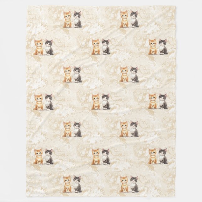 Coola Animaliskt Mönster - Cute Cats 5 Fleecefilt (Framsidan)