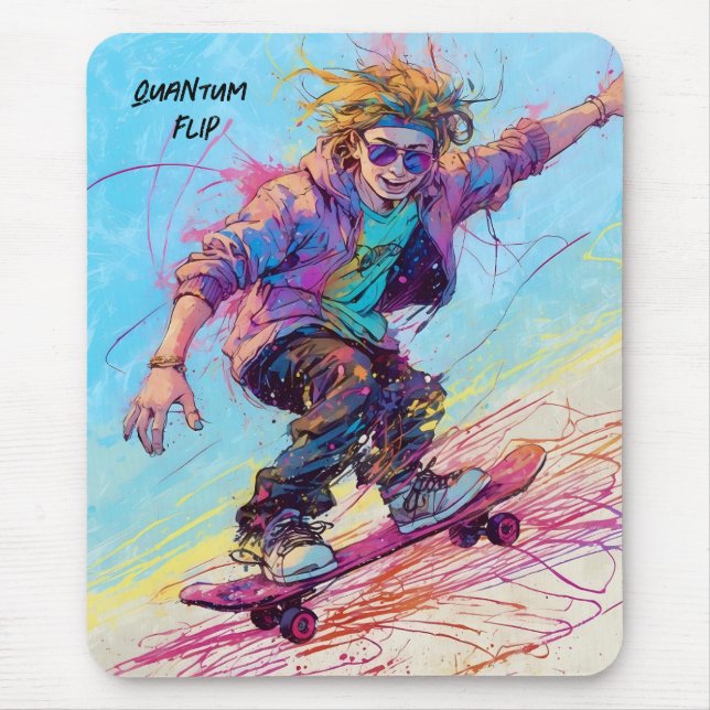 Coola - animerad abstrakt - skateboardermusknapp musmatta (Framsidan)