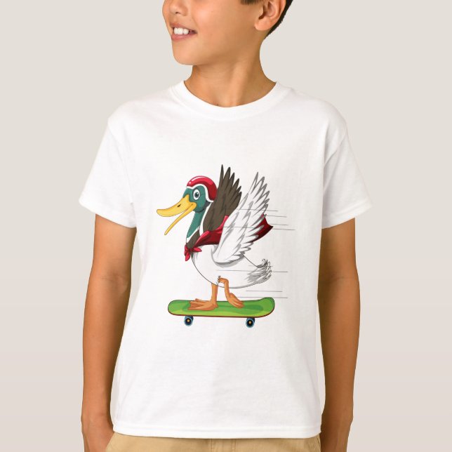 Coola Anka Skateboard Kids T-Shirt Design - Roligt (Framsida)