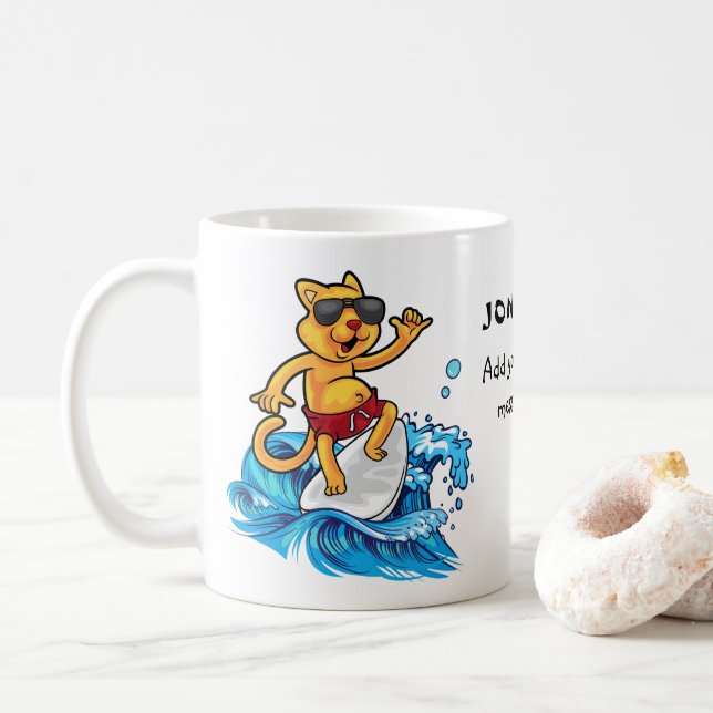 Coola anpassningsbar för kattsurfare kaffemugg (Med munk)