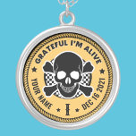 Coola Anpassningsbar NA Recovery Skull Medallion K Silverpläterat Halsband<br><div class="desc">Vår Medallion-nyckelkedjor för tillrättaläggelse är ett perfekt sätt att känna igen en sobriety Birthday eller Recovery Annibröllopsdag eftersom de erbjuder något som massproducerade medalonnyckelkedjor bara inte kan.. valmöjligheten att anpassa sig! Få dem att känna sig unika och uppskattade av ge personlig. Lägg till namn, återställningsdatum och längd på nykterhet! Designad...</div>
