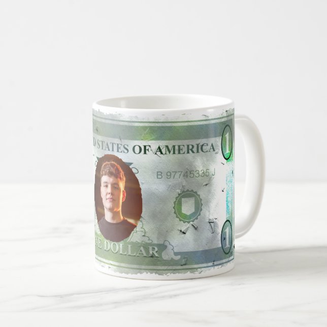 COOLA! Anpassningsbar Photo Mugg - Fake Dollar Bil (Framsida höger)