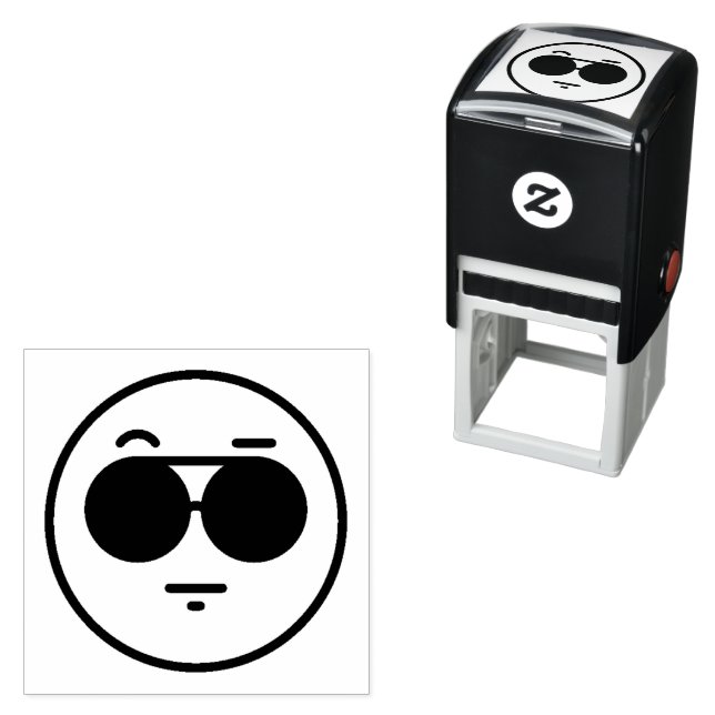 Coola Ansikte Emoticon Self-Inking Frimärke Självfärgande Stämpel (In Situ)