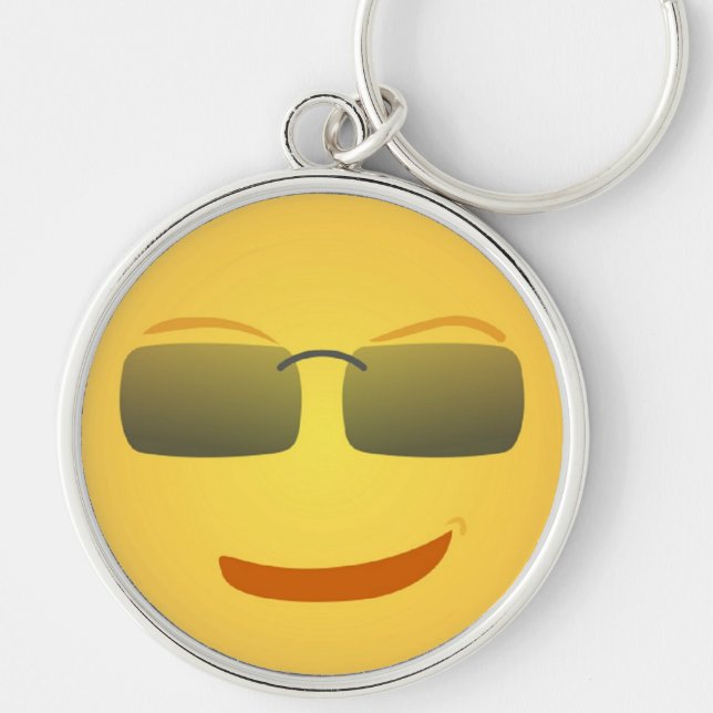 COOLA ANSIKTE KEYCHAIN RUND SILVERFÄRGAD NYCKELRING (Framsidan)