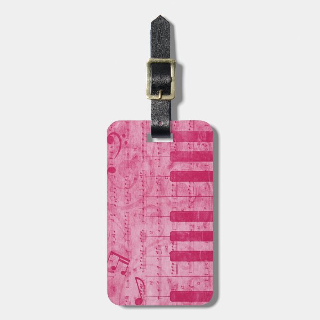 Coola antique grunge effect piano musik noter bagagebricka (Vertikal Framsida)