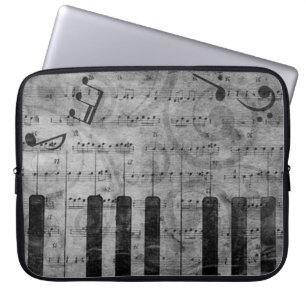 Coola antique grunge effect piano musik noter laptop sleeve