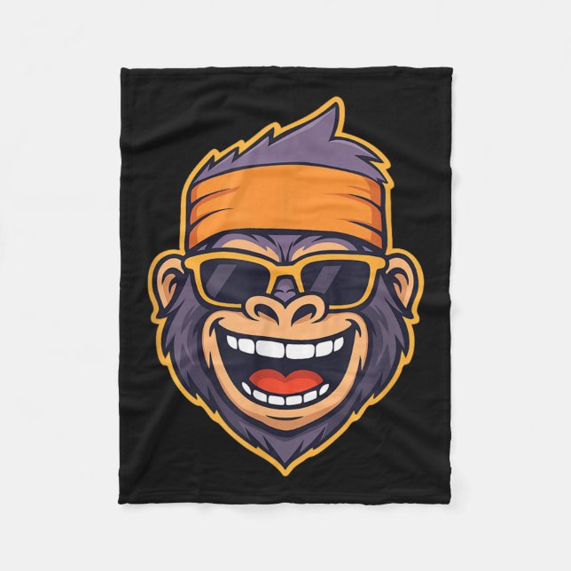 Coola Ape Gorilla Head Funky Monkey Retro Bandana  Fleecefilt (Framsidan)