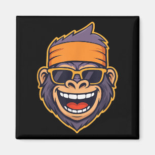 Coola Ape Gorilla Head Funky Monkey Retro Bandana Magnet