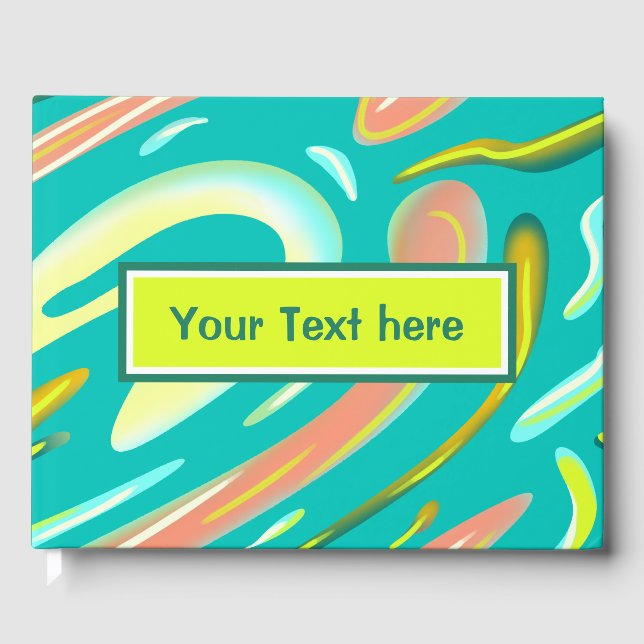 Coola Aqua Abstrakt Liquid stil modern målning Gästböcker (Framsida)