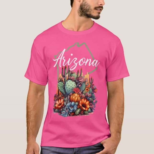 Coola Arizona Blooming Flowers Cactus Outdoor Hiki T Shirt (Framsida)