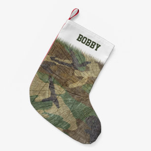 Coola arméns Grönt Camo Mönster Liten Julstrumpa
