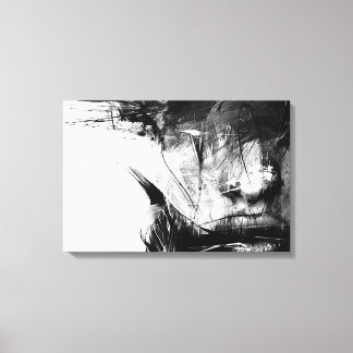 Coola Art Abstrakt Black White Ansikte Woman Canvastryck
