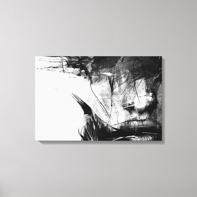Coola Art Abstrakt Black White Ansikte Woman Canvastryck (Framsida)