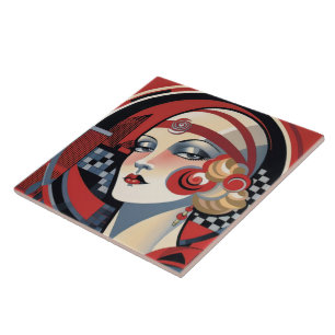 Coola art deco stil kakelplatta
