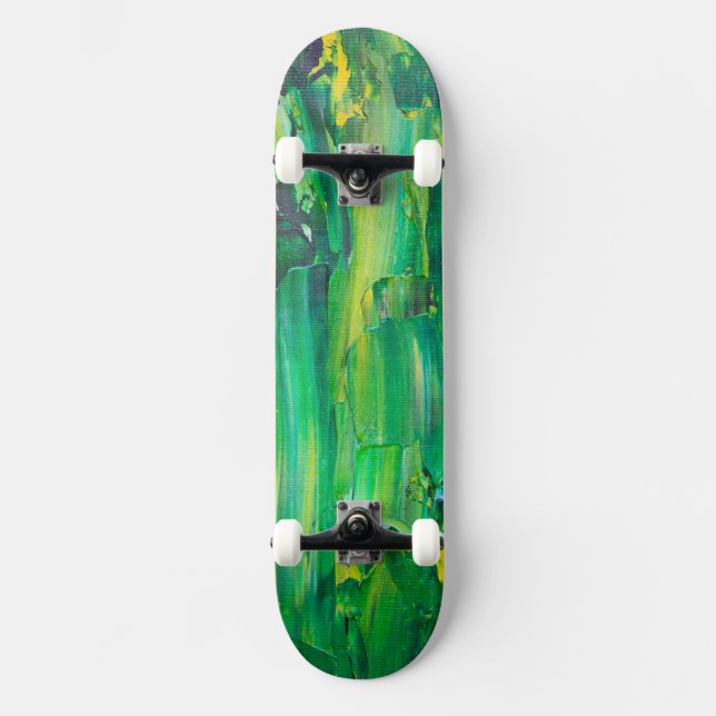 Coola Art-Grönt, färgad Mini Skateboard Bräda 18,5 Cm (Framsida)