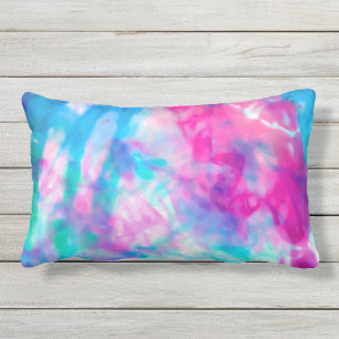 Coola Artsy Girly Lila Rosa Blue Tie Dye Mönster Lumbarkudde