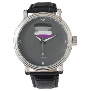 Coola Asexuellt Pride Flagga Vågrät Rand stripe Armbandsur