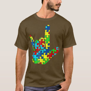 Coola ASL Kärlek Signal Language Autism Awareness T Shirt