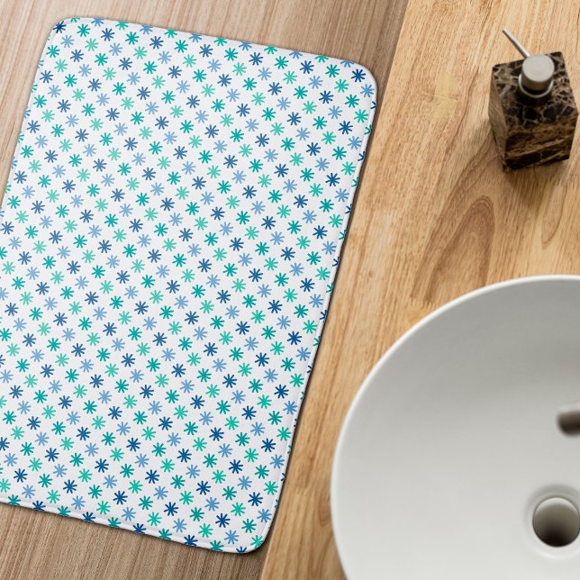 Coola AsteriskS - Ocean Färg Badrumsmatta (Add cool elegance to your bathroom with this ocean colors asterisks pattern.)