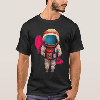 Coola Astronaut med Skateboard T Shirt
