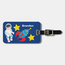 Coola Astronaut Rocket Frakt Kids Blue Bagagebricka