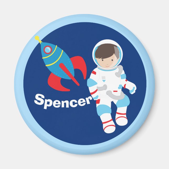 Coola Astronaut Rocket Frakt Rymden Magnet (Framsidan)