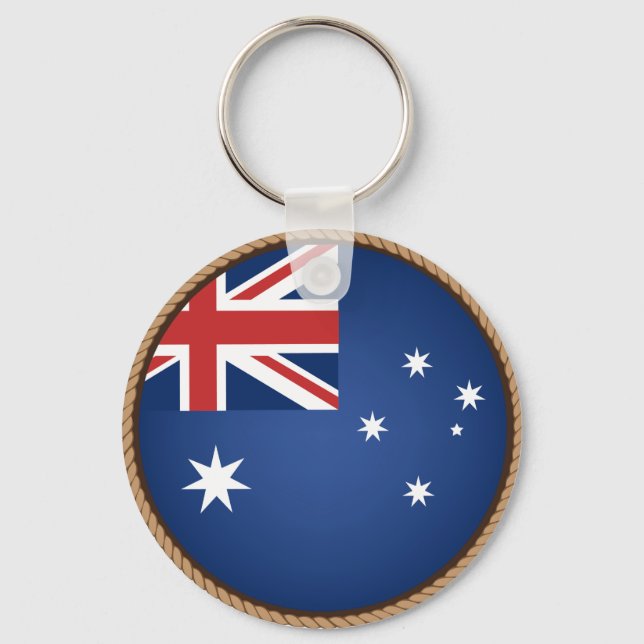 Coola Australien Flagga Seal Keychain Nyckelring (Framsida)