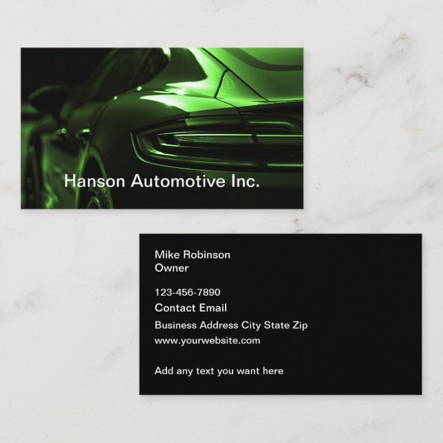 Coola Automotive Affärskort Design Visitkort (Fram/baksida)