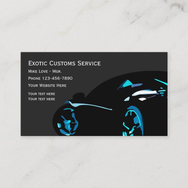 Coola Automotive Exotic Car Visitkort (Framsida)