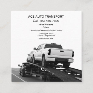 Coola Automotive Transport Flatbed Twing Business Fyrkantigt Visitkort