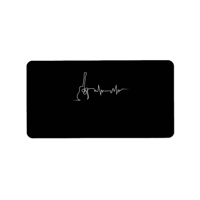 Coola av akustisk gitarr - pulsslag för Guitar Adressetikett (Framsidan)