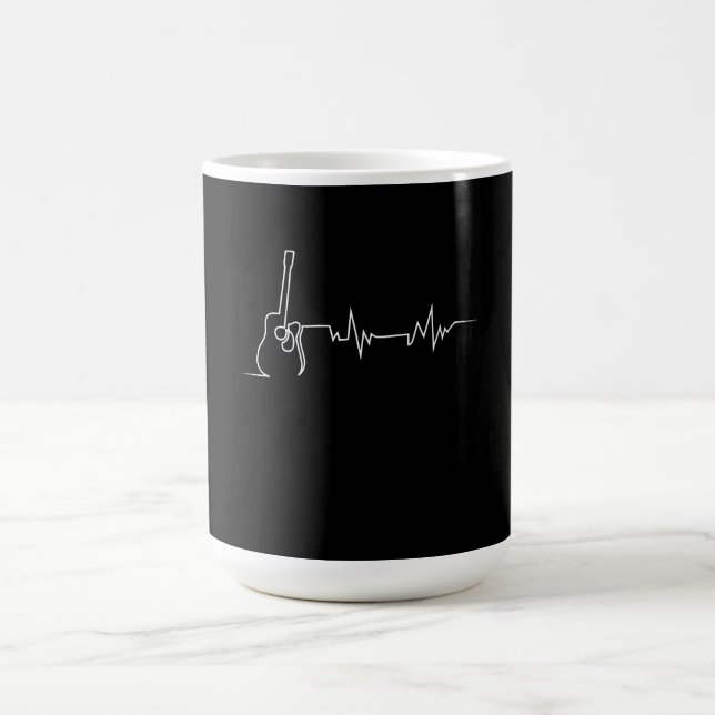 Coola av akustisk gitarr - pulsslag för Guitar Kaffemugg (Center)