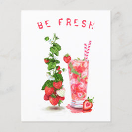 Coola av färska jordgubbssaft Drink - Sommarfrukt Flygblad