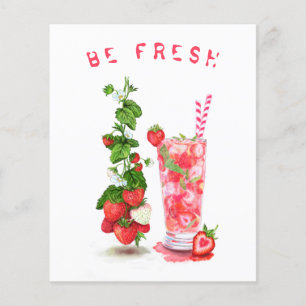 Coola av färska jordgubbssaft Drink - Sommarfrukt Flygblad