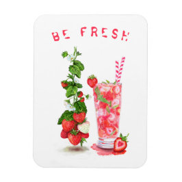 Coola av färska jordgubbssaft Drink - Sommarfrukt Magnet