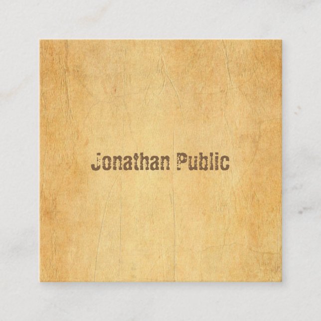 Coola av gammal Papper Elegant för komprimerad skr Fyrkantigt Visitkort (Framsida)